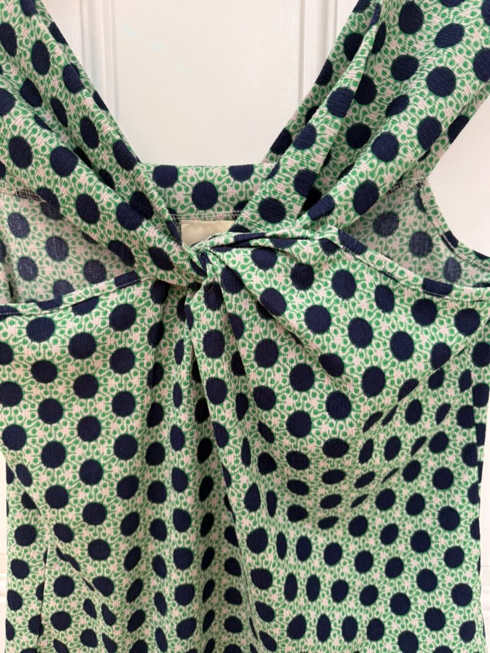 Maeve by Anthropologie Polka Dot Sleeveless Blouse Green Blue Size XL - Picture 6 of 10